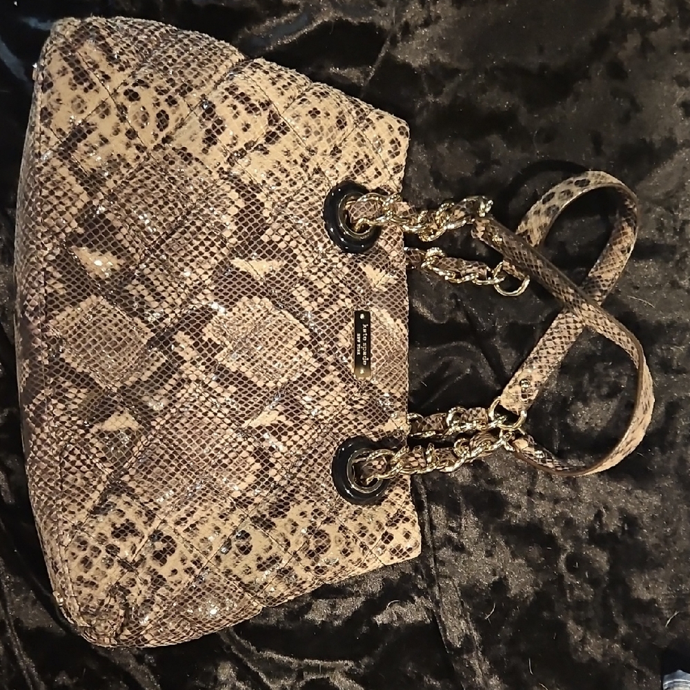 Kate Spade Snake Print Shoulder Bag - Brown and Black